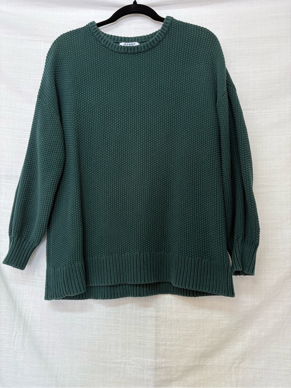 Old Navy Textured Knit Tunic Crewneck Sweater Emerald Isle Teal Size Small